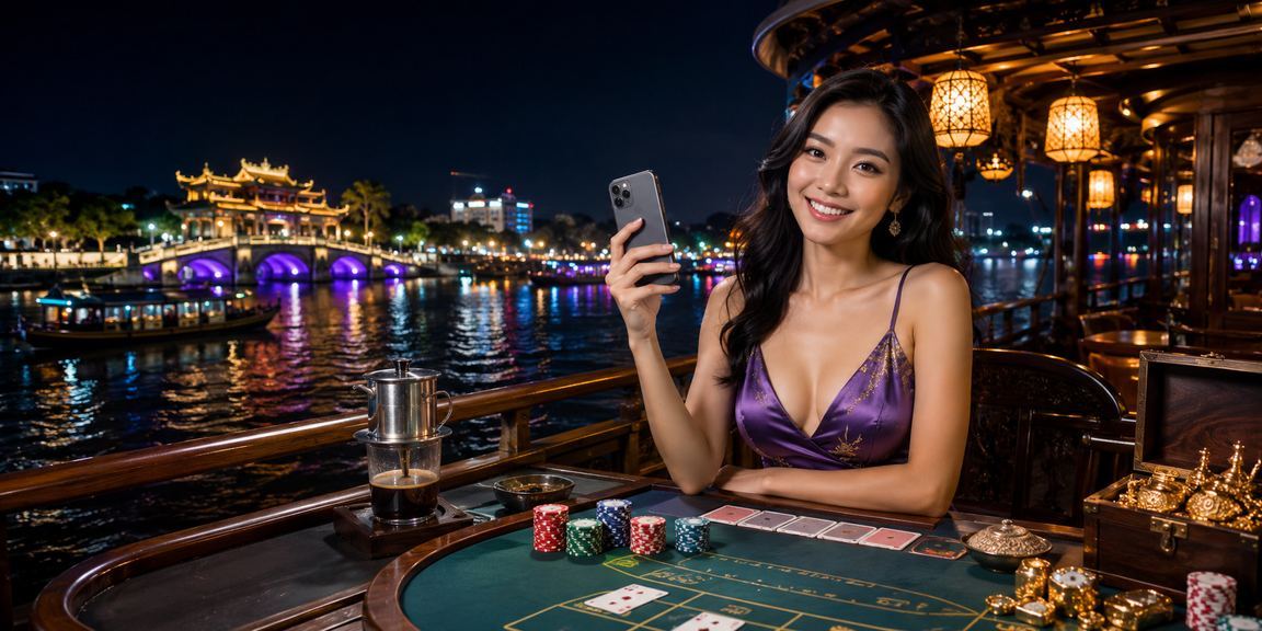 Người dùng tại Huế thưởng thức cà phê và tham gia Baccarat trực tuyến trên điện thoại