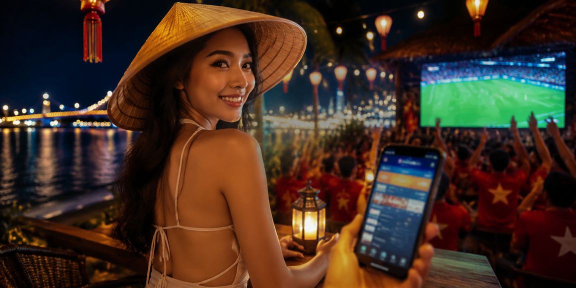 Hình ảnh người dùng Việt Nam đội nón lá bên dòng sông Mekong, biểu tượng cho trải nghiệm cá cược thuần Việt trên 5075